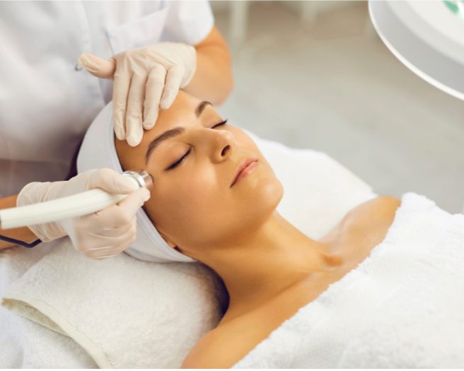 Advanced facial treatment device in use at the clinic